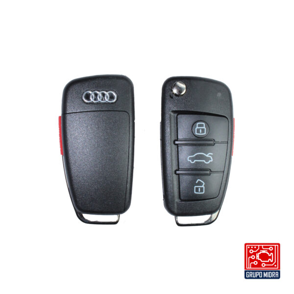 Audi-A15. Llave remota 3+1 botones con base para batería - Image 3
