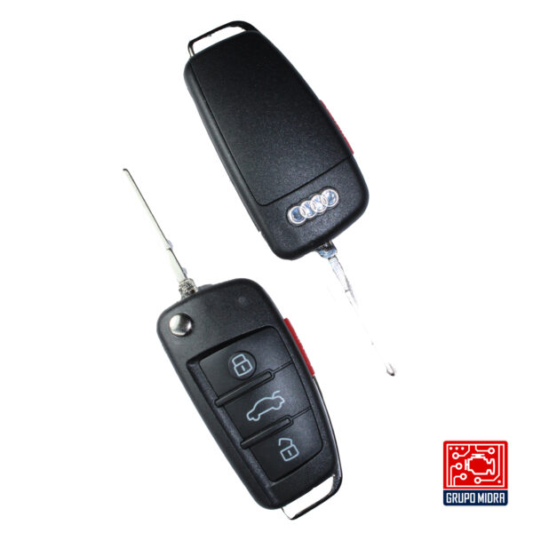 Audi-A15. Llave remota 3+1 botones con base para batería - Image 2