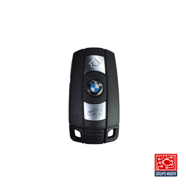 BMW-A18. Carcasa de llave 3 botones con hoja y grabado