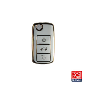 Funda PREMIUM blanca. Para llave VOLKSWAGEN
