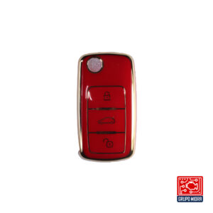 Funda PREMIUM roja. Para llave VOLKSWAGEN