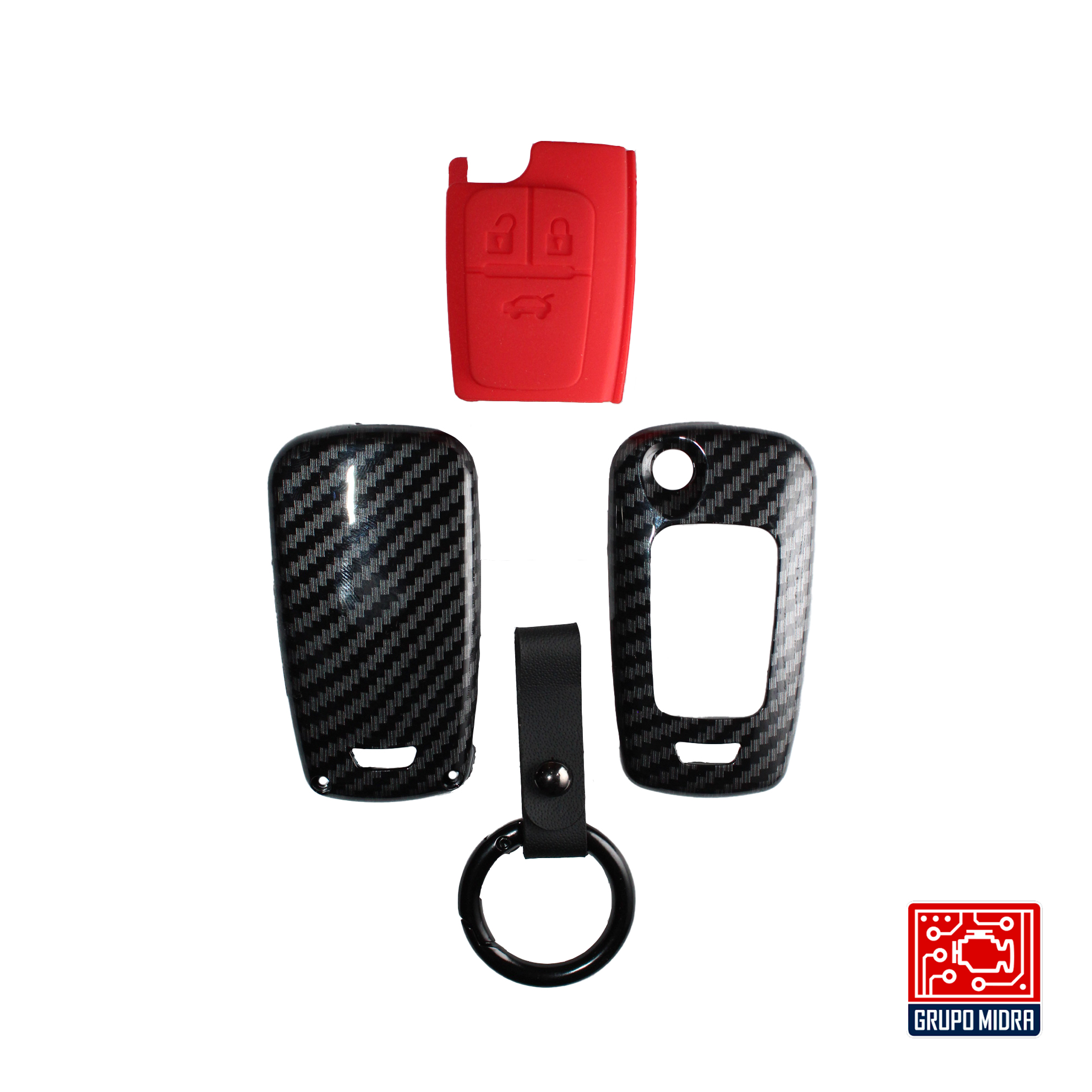 Funda PREMIUM negra con rojo. Para llave CHEVROLET - Image 6